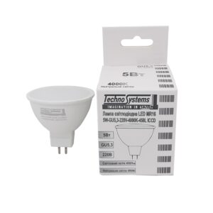 Лампа світлодіодна LED MR16-5W-GU5.3-220V-4000K-450L ICCD
