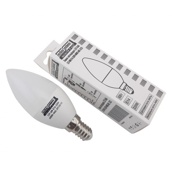 Лампа світлодіодна LED Bulb-C37-6W-E14-220V-4000K-540L ICCD 1 Лампа світлодіодна LED Bulb-C37-6W-E14-220V-4000K-540L ICCD