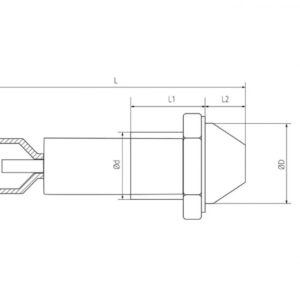 Світлодіодний індикатор металевий AD22B-8 220v AС, блакитний