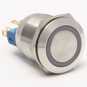 Кнопка металева КНМ-22-FJ-E-Z 220V 1NO1NC з фіксацією, Зелений