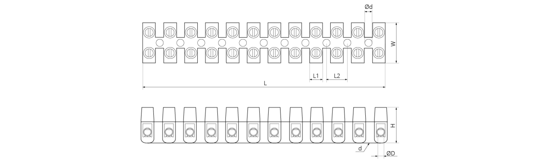 Клемна колодка PE 50 2 Клемна колодка PE 50 - Зображення 2