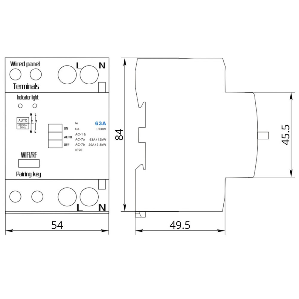 Контактор модульний WMC 63А з WI-FI керуванням 2NC TAKEL 2 Контактор модульний WMC 63А з WI-FI керуванням 2NC TAKEL - Зображення 2