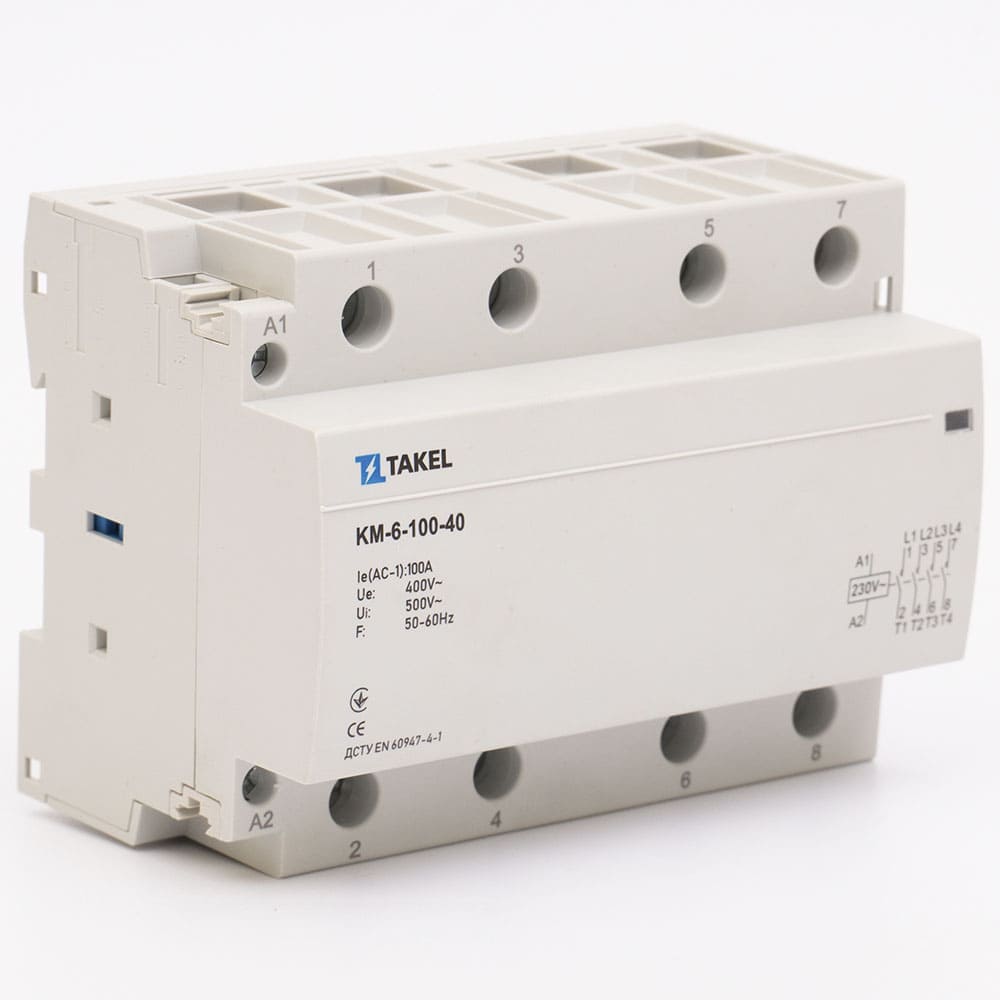 Контактор модульний КМ-6-100-40 100А 4NO TAKEL 1 Контактор модульний КМ-6-100-40 100А 4NO TAKEL