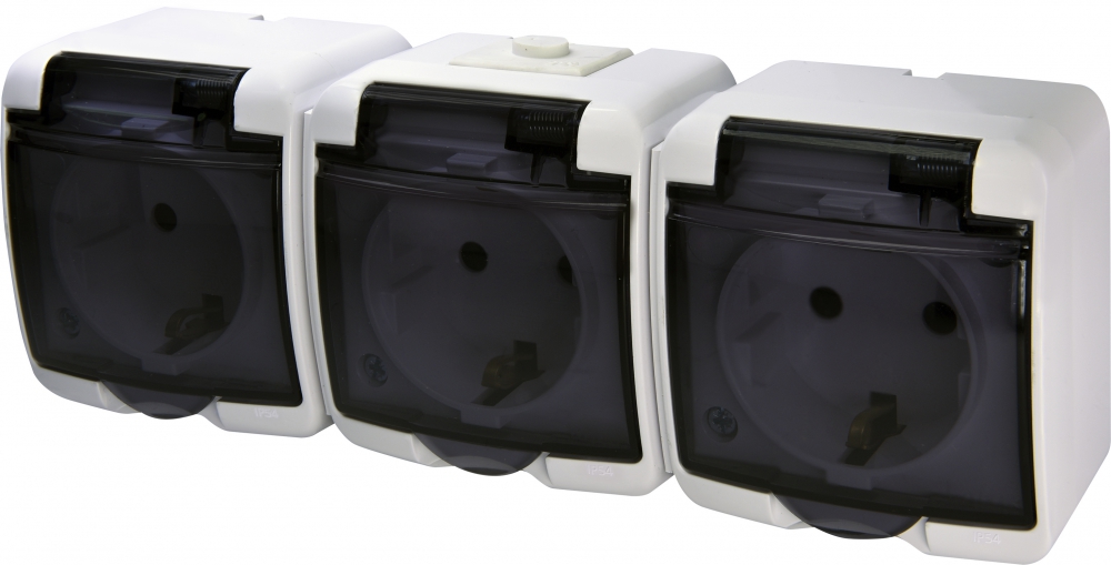 Розетка тримісна Eti Hermetics RHE-3sd із з/к IP54 біла/прозора кришка (4668024) 1 Розетка тримісна Eti Hermetics RHE-3sd із з/к IP54 біла/прозора кришка (4668024)