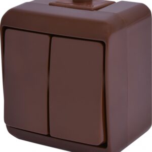 Вимикач 2-клавішний Eti Hermetics VHE-2-KR IP54 коричневий (4668041)