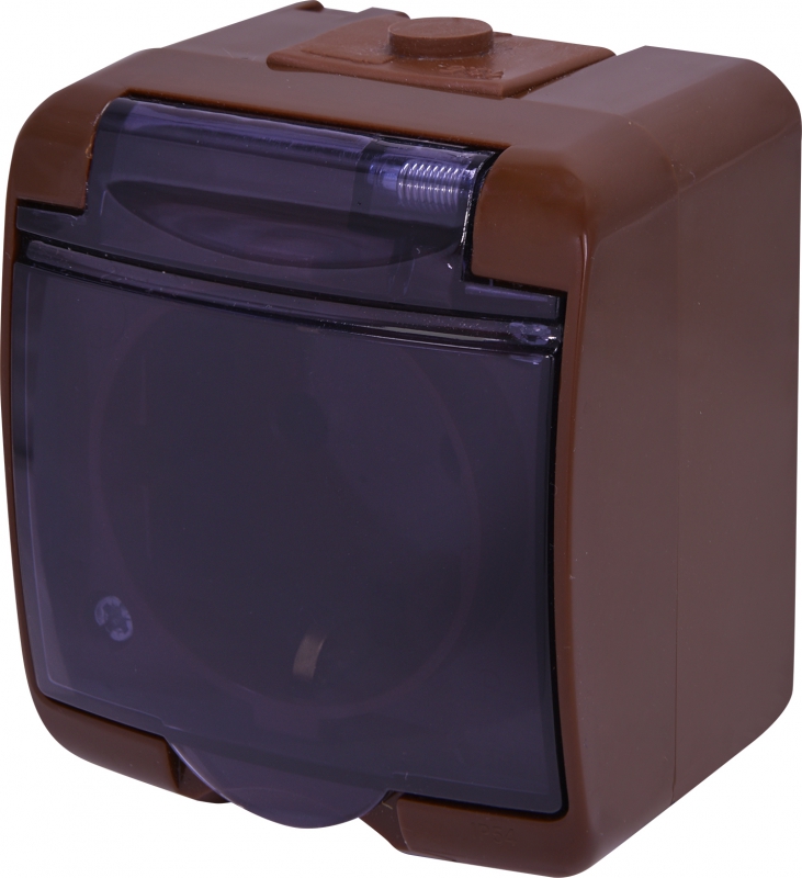 Розетка одномісна Eti Hermetics RHE-1SD-KR із з/к IP54 коричнева/прозора кришка (4668051) 1 Розетка одномісна Eti Hermetics RHE-1SD-KR із з/к IP54 коричнева/прозора кришка (4668051)