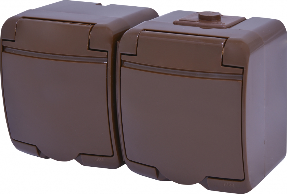 Розетка двомісна Eti Hermetics RHE-2s-KR із з/к IP54 коричнева (4668052) 1 Розетка двомісна Eti Hermetics RHE-2s-KR із з/к IP54 коричнева (4668052)
