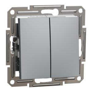 Двоклавішний кнопковий вимикач Schneider Electric Asfora EPH1100162 (сталь)