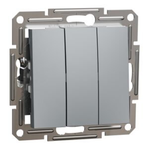 Триклавішний вимикач Schneider Electric Asfora EPH2100162 (сталь)