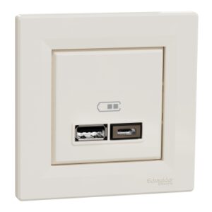 USB розетка Schneider Electric Asfora EPH2700323 USB/Type-C 2,4А крем