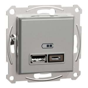 USB розетка Schneider Electric Asfora EPH2700361 USB/Type-C 2,4А алюміній