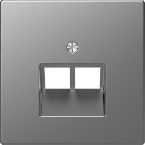 Центральна накладка Schneider Electric D-Life MTN4522-6036 2хRJ45 нержавіюча сталь