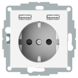 USB розетка Schuko Schneider Electric Merten System M MTN2366-0319 2 USB (полярно білий)