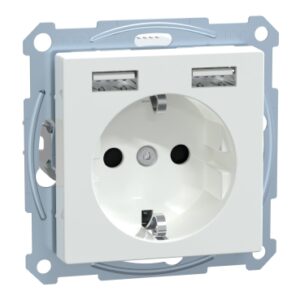 USB розетка Schuko Schneider Electric Merten System M MTN2366-0325 2 USB (активно білий)