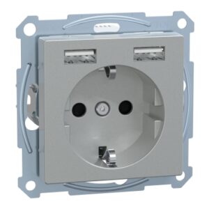 USB розетка Schuko Schneider Electric Merten System M MTN2366-0460 2 USB (алюміній)