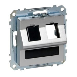 Центральна плата для розетки Keystone RJ45 Schneider Electric Merten System M MTN4568-0460 з полем для напису (алюміній)