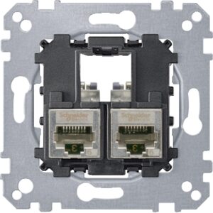 Механізм комп'ютерної розетки RJ-45 2-П cat.5е STP Merten, MTN4575-0012