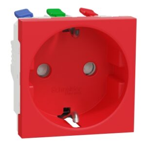 Розетка Schneider Electric NU305703 (затискний контакт) 16А (червона)