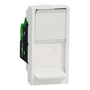 Одинарна комп'ютерна розетка Schneider Electric NU341618 RJ45 cat.6 STP із полем для напису 1М (біла)