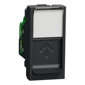 Одинарна комп'ютерна розетка Schneider Electric NU341654 RJ45 cat.6 STP з полем для напису 1М (антрацит)