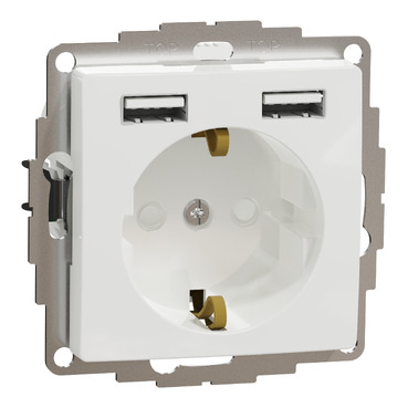 Розетка Schneider Electric Sedna Design & Elements з заземленням та 2 USB тип А біла SDD111052 1 Розетка Schneider Electric Sedna Design & Elements з заземленням та 2 USB тип А біла SDD111052