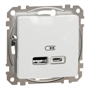 USB-розетка Schneider Electric Sedna Design & Elements A+C 2,4A біла SDD111402