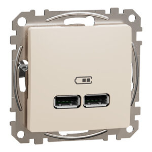 USB розетка Schneider Electric Sedna Design & Elements A+A 2,1A бежева SDD112401