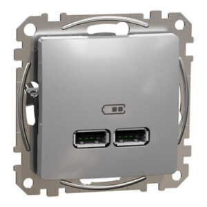 USB розетка Schneider Electric Sedna Design & Elements A+A 2,1A алюміній SDD113401