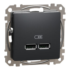 USB розетка Schneider Electric Sedna Design & Elements A+A 2,1A чорна SDD114401