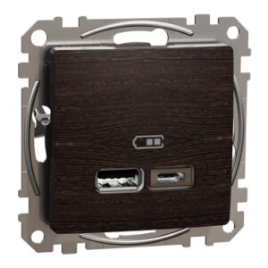 USB-розетка Schneider Electric Sedna Design & Elements А+С 2,4А венге SDD181402