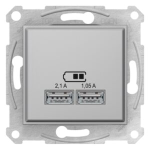 USB розетка Schneider Electric Sedna SDN2710260 (алюміній)
