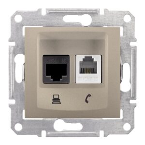 Телефонна/комп'ютерна розетка Schneider Electric Sedna SDN5100168 (титан)