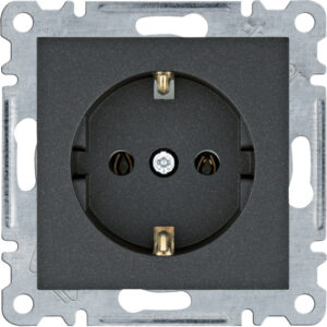 Розетка Hager WL1053 Lumina 16А/230В із з/к (чорна)