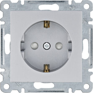 Розетка Hager WL1062 Lumina 16А/230В із з/к із захистом контактів (срібляста)