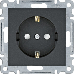 Розетка Hager WL1063 Lumina 16А/230В із з/к із захистом контактів (чорна)