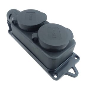 Розетка двомісна з захисними кришками з/к RUBBER IP44 TNSy