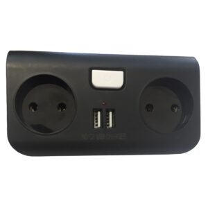 Колодка двійник лінійний з 2 USB 1A