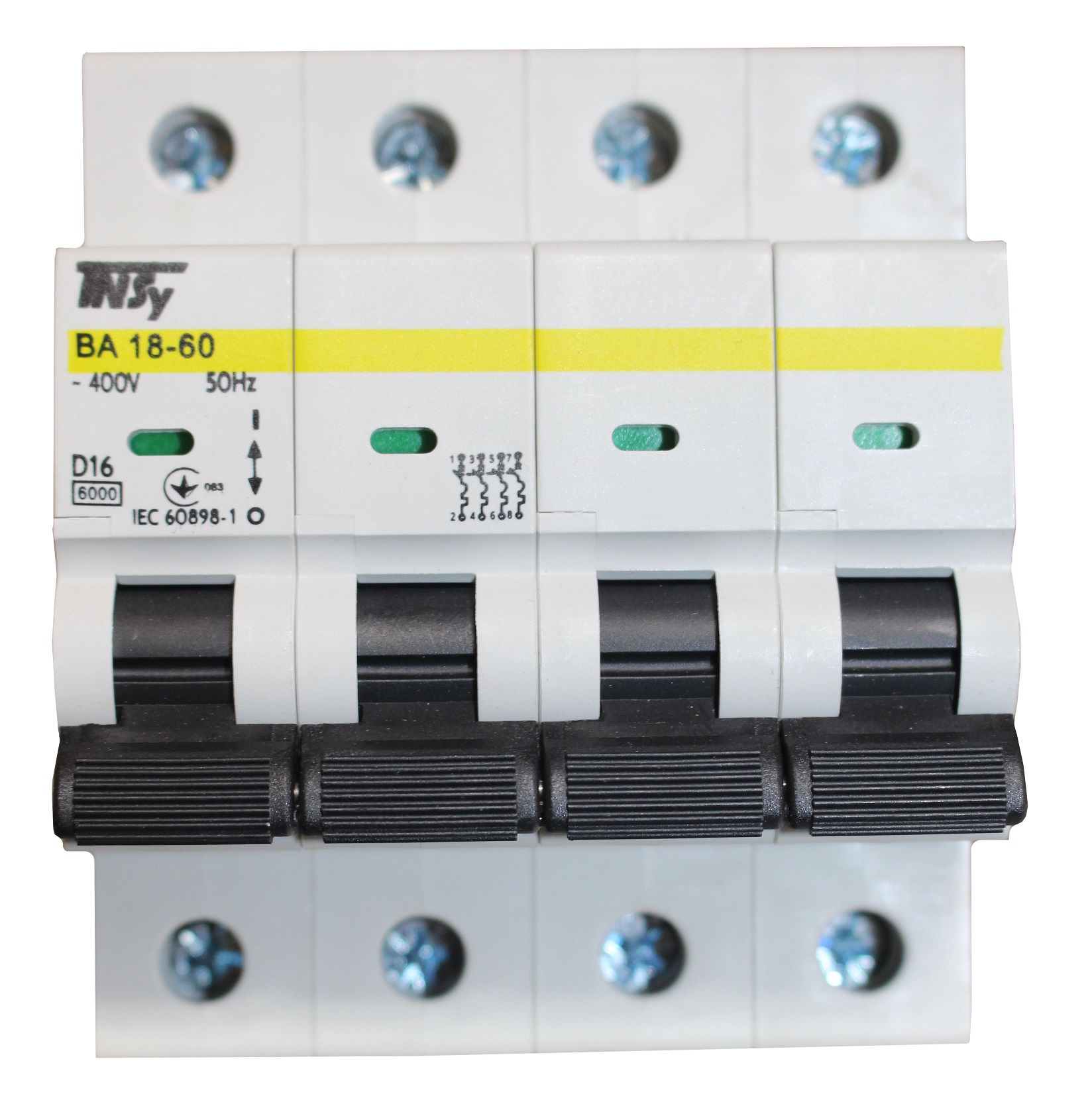 Авт. вим.ВА18-60 4Р 16А 6кА х-ка D 2 Авт. вим.ВА18-60 4Р 16А 6кА х-ка D - Зображення 2