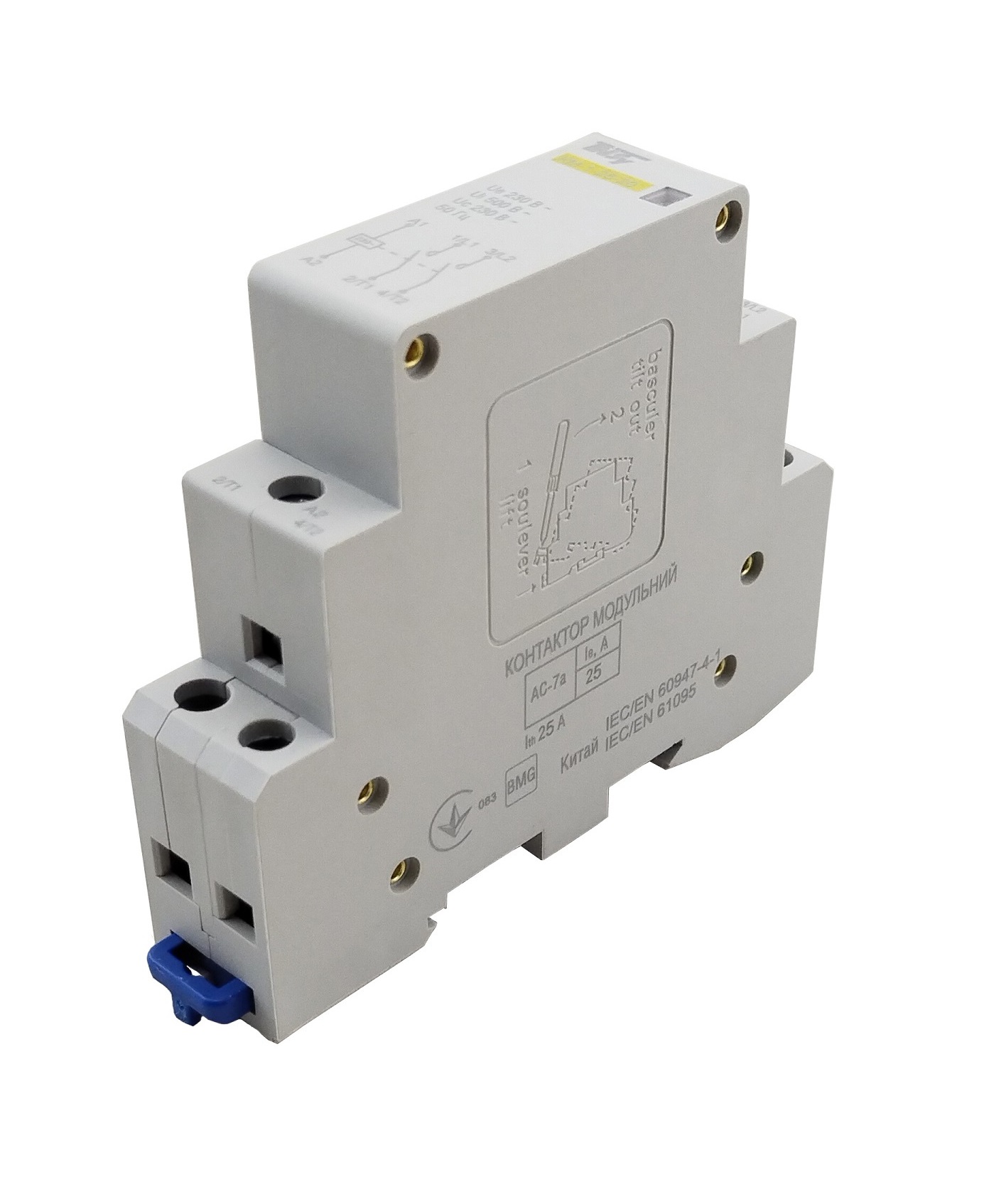 Контактор модульний КМ-1-25-20 24AC 2NO 2р 1мод. 1 Контактор модульний КМ-1-25-20 24AC 2NO 2р 1мод.