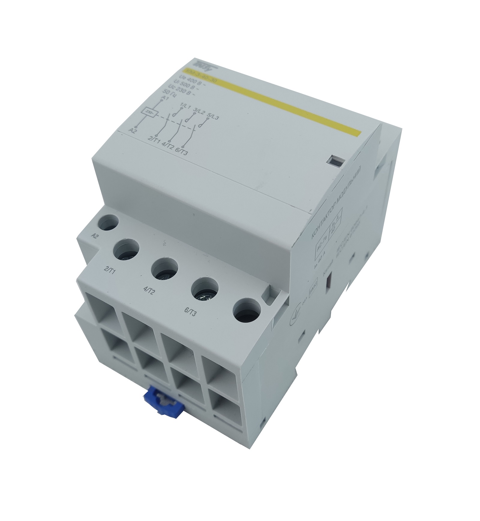 Контактор модульний КМ-3-40-30 40А 230AC 3NO 3р 3мод. 1 Контактор модульний КМ-3-40-30 40А 230AC 3NO 3р 3мод.