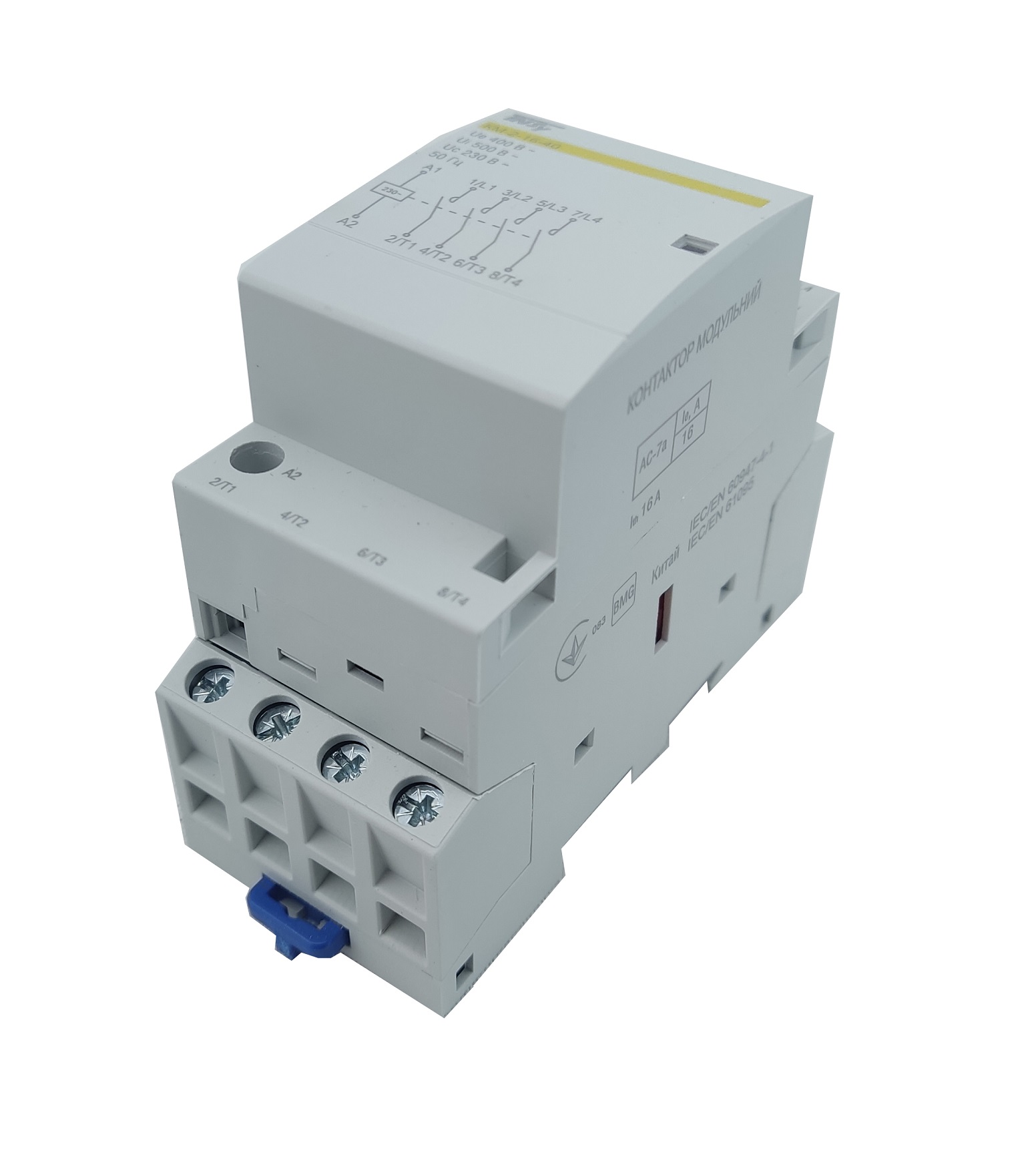 Контактор модульний КМ-2-16-40 16А 230AC 4NO 4р 2мод. 1 Контактор модульний КМ-2-16-40 16А 230AC 4NO 4р 2мод.
