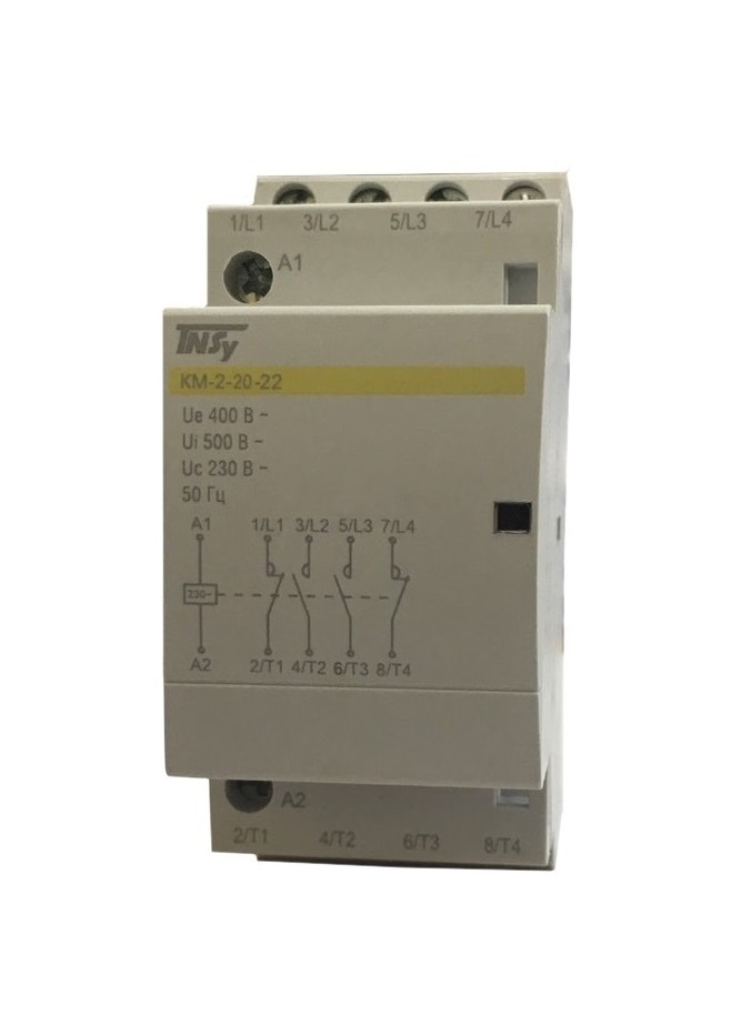 Контактор модульний КМ-2-20-22 20А 230AC 2NO-2NC 4р 2мод. 1 Контактор модульний КМ-2-20-22 20А 230AC 2NO-2NC 4р 2мод.