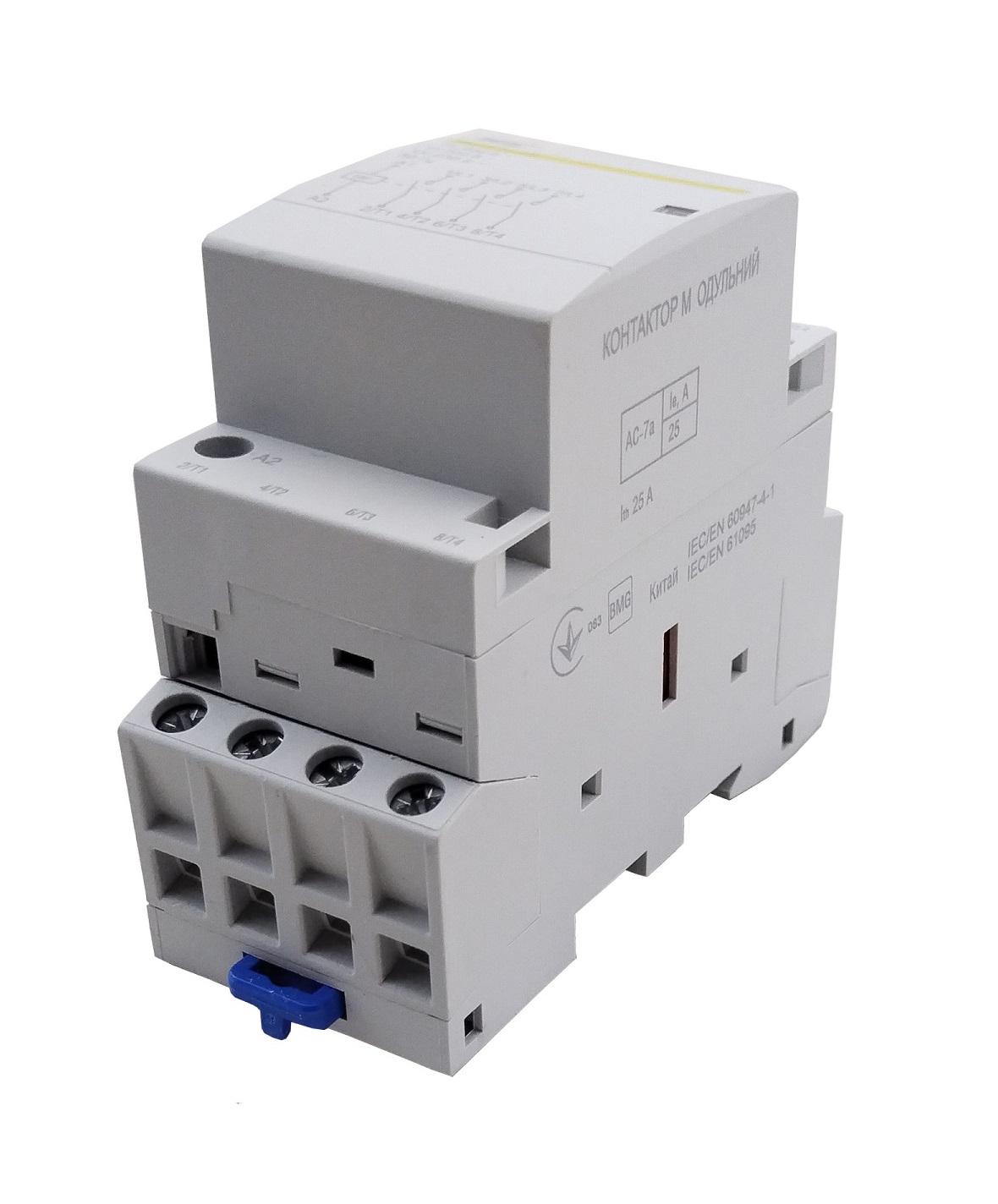 Контактор модульний КМ-2-25-40 25А 230AC 4NO 4р 2мод. 3 Контактор модульний КМ-2-25-40 25А 230AC 4NO 4р 2мод. - Зображення 3