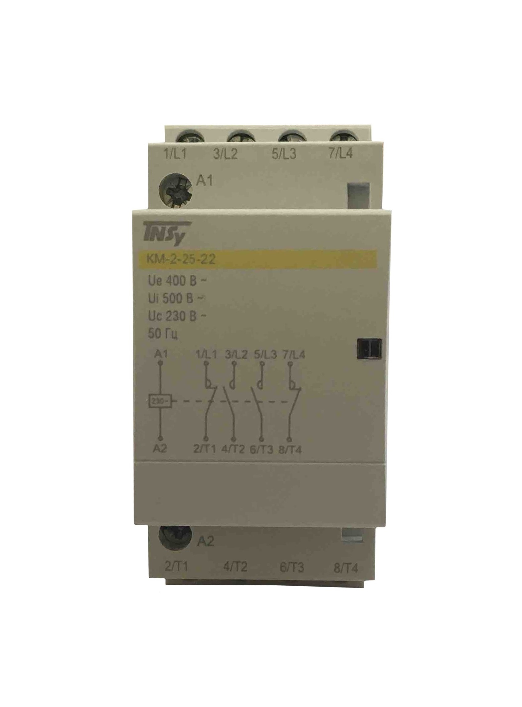 Контактор модульний КМ-2-25-22 25А 230AC 2NO-2NC 4р 2мод. 1 Контактор модульний КМ-2-25-22 25А 230AC 2NO-2NC 4р 2мод.