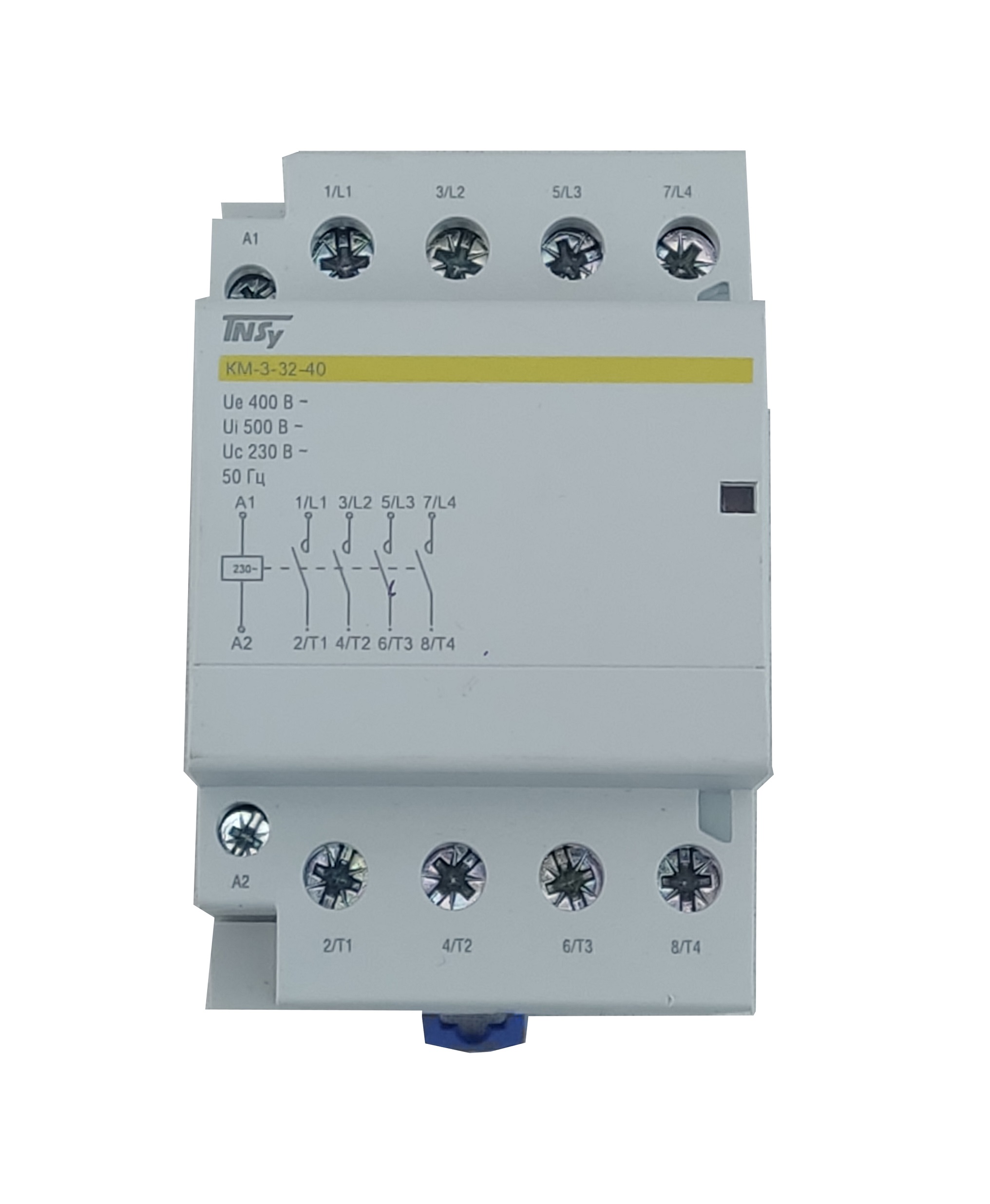 Контактор модульний КМ-3-32-40 32А 230AC 4NO 4р 3мод. 3 Контактор модульний КМ-3-32-40 32А 230AC 4NO 4р 3мод. - Зображення 3