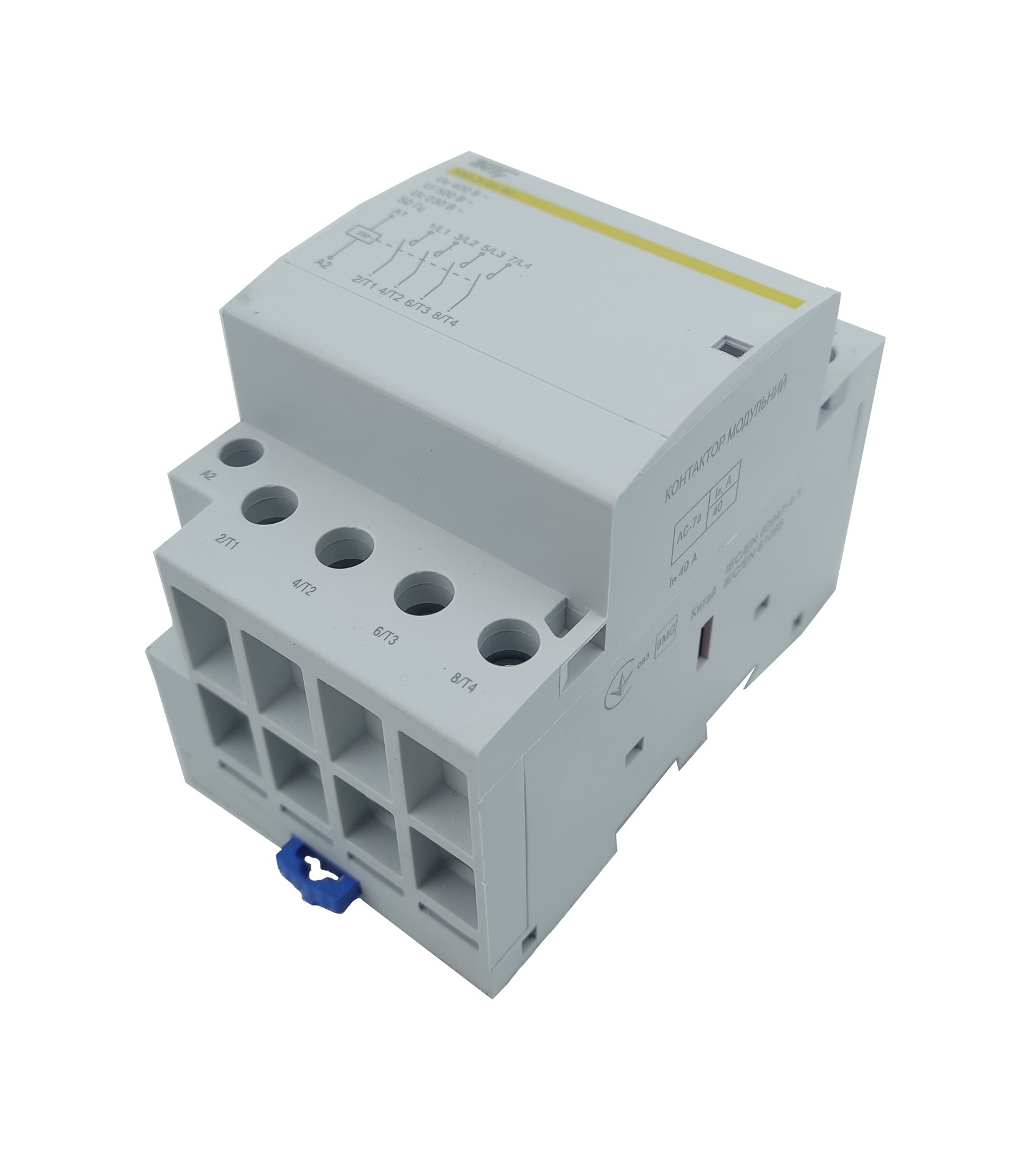 Контактор модульний КМ-3-40-40 40А 230AC 4NO 4р 3мод. 1 Контактор модульний КМ-3-40-40 40А 230AC 4NO 4р 3мод.