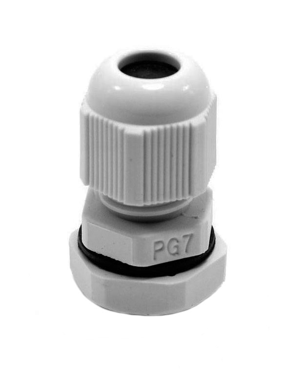 Сальник PG7 d3-6мм IP68 білий "PP" 1 Сальник PG7 d3-6мм IP68 білий "PP"