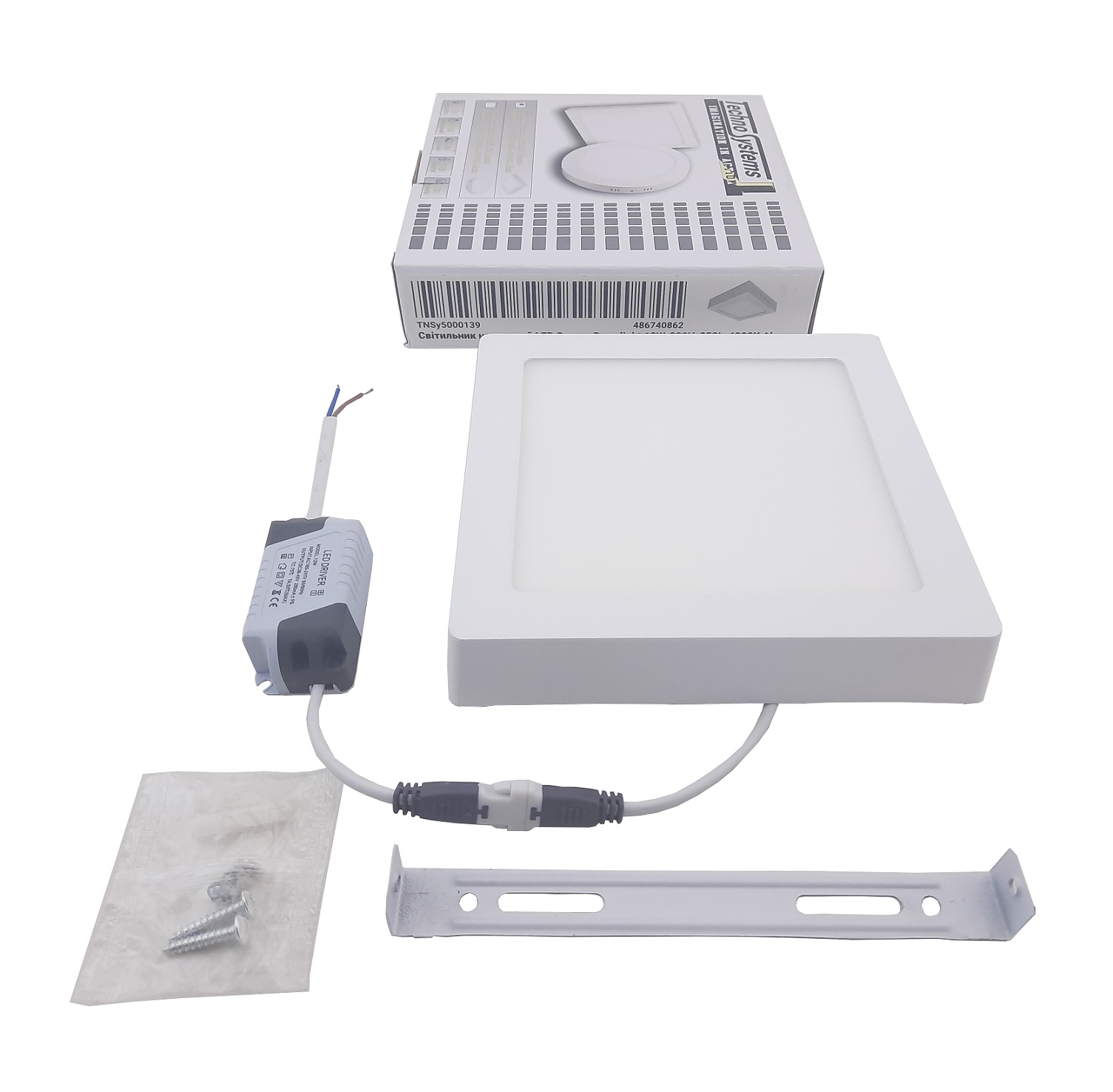 Світильник накладний LED Square Downlight 12W-220V-850L-4000K Alum 2 Світильник накладний LED Square Downlight 12W-220V-850L-4000K Alum - Зображення 2