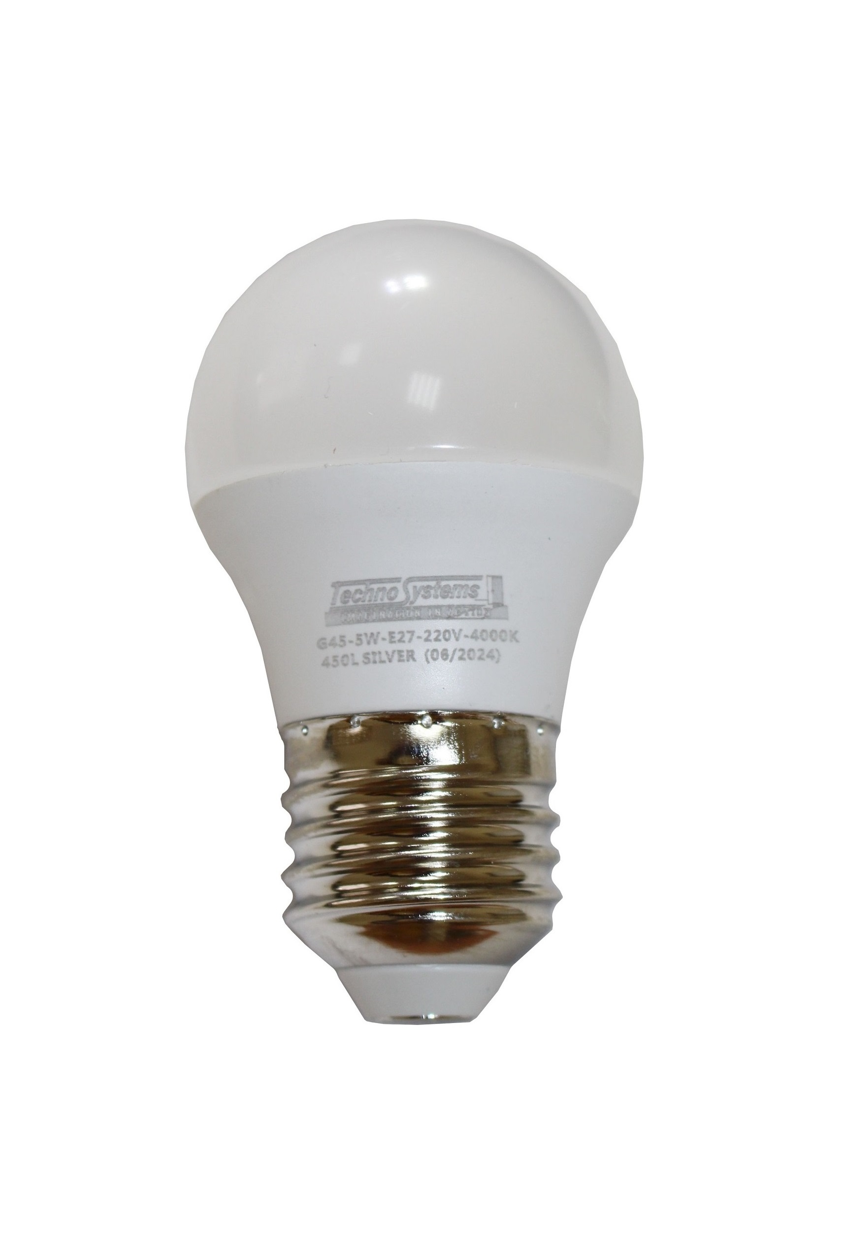 Лампа світлодіодна LED Bulb-G45-5W-E27-220V-4000K-450L SILVER 1 Лампа світлодіодна LED Bulb-G45-5W-E27-220V-4000K-450L SILVER