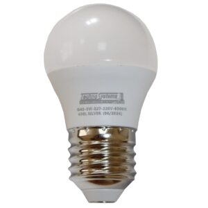 Лампа світлодіодна LED Bulb-G45-5W-E27-220V-6500K-450L SILVER